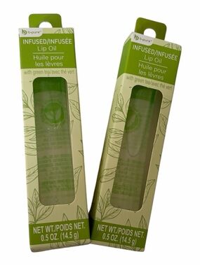 2-Pack bPure Green Tea Infused Lip Oil-Brand New
